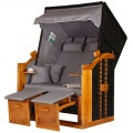 Strandkorb PE Rattan Grau Modell Ostsee Uni Grau Bild 1