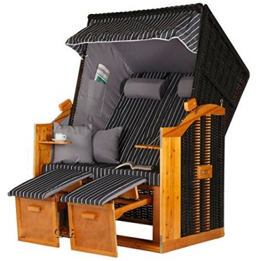 Strandkorb PE Rattan Graue Modell Ostsee Royal Bild 1
