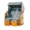 Strandkorb Weies PE Rattan Grn Kariert Bild 1