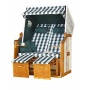 Strandkorb Weies PE Rattan Grn Kariert Bild 1
