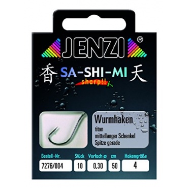 100x Jenzi Wurmhaken, Angelhaken Gebunden, Gre 8 Bild 1