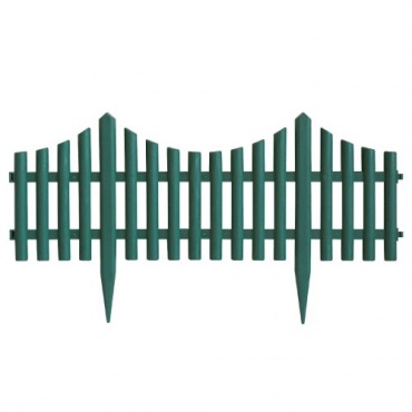 4 Stck Gartenzaun Beetumrandung Zaun 60,5x33cm - Grn Bild 1