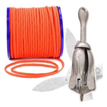 Anker 4 kg u Leine 15 m,8mm Polyethylen,wellenshop Bild 1