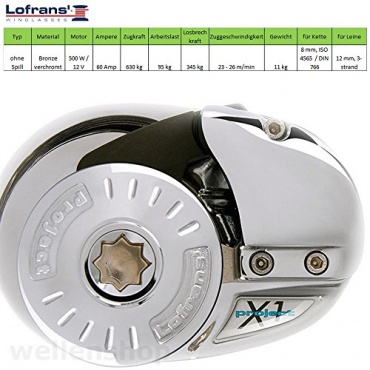 Lofrans X1 Ankerwinde Bronze 500W Kette 8mm,wellenshop Bild 1