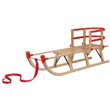 Impag Holzschlitten mit Zuggurt und Lehne Davos 115 cm Bild 1