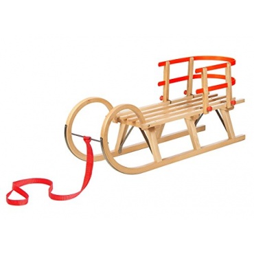 Impag Hrnerschlitten mit Zuggurt und Lehne Rot 125 cm Bild 1