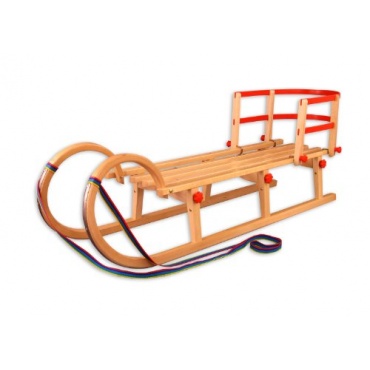 Erst-Holz Hrnerschlitten 125 cm mit Lehne u Fusack Bild 1