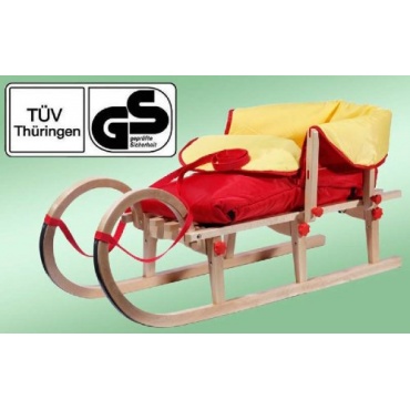 Impag Hrnerschlitten mit Zuggurt Lehne Rot 115cm Bild 1