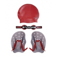 Speedo Trainingspaket Performance Handpaddel, Red, L Bild 1