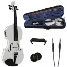 Cecilio CVNAE-White E-Violine Geige mit Koffer (4/4 Größe) Bild 1