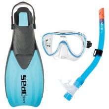Seac Sub Schnorchelset Tris Sprint blau Gre 32-35 Bild 1