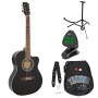 ts-ideen Elektro Akustik Gitarre Schwarz Westerngitarre Bild 1