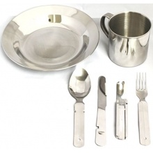 EDELSTAHL CAMPING OUTDOOR TREKKING GESCHIRRSET 3 TEILE Bild 1