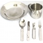 EDELSTAHL CAMPING OUTDOOR TREKKING GESCHIRRSET 3 TEILE Bild 1