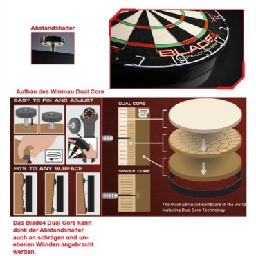 Winmau Blade 4 Dual Core Bristle-Dartboard Backboard  Bild 1
