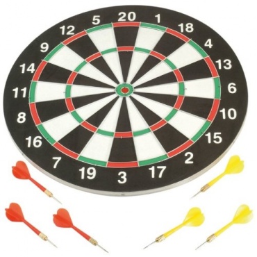 HUDORA Dartscheibe York, 43 cm , 6 Pfeile Bild 1