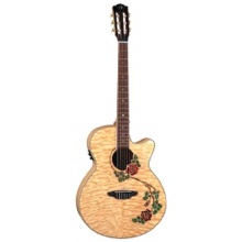 Luna Guitars RSE NYL Flora Rose Folk-Akustikgitarre Bild 1