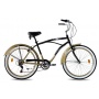 26zoll BEACHCRUISER von KCP 6 Gang schwarz gold RETRO Bild 1