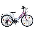 Delta 24 Zoll Kinderfahrrad 18-Gang Shimano Rosa-Weiss Bild 1