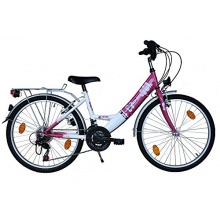 Delta 24 Zoll Kinderfahrrad 18-Gang Shimano Rosa-Weiss Bild 1