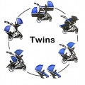 KidzKargo Zwillingskinderwagen schwarz blau Bild 1