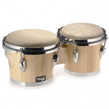 Stagg 25011833 BW-100-N Natural Wood Bongo,19,05 cm (7,5 Zoll)/16,51 cm (6,5 Zoll), Percussion Bild 1