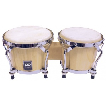 Performance Percussion PP5007 Bongos (19,1 cm (7,5 Zoll), 16,5 cm (6,5 Zoll) Heads) naturholz Bild 1