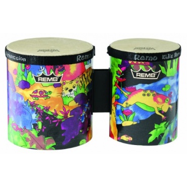 GEWA:Kinder Percussion Bongo, farbenfreudig, profesioneller Sound, ab 3 Jahre, 13 + 15 cm Durchm, Tiefe 16 cm Bild 1