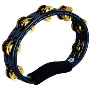 Meinl Percussion TMT1B-BK Tambourine mit Messingschellen 2-reihig Handmodell schwarz Bild 1