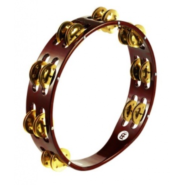 Meinl Percussion TA2B-AB Holztamburin mit Messingschellen 2-reihig 25,40 cm 10 Zoll african brown Bild 1