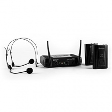  Skytec STWM712H Micro VHF Funkmikrofon-Set 2 x Headset von Power Dyn, drahtlos Bild 1