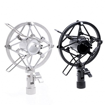 Black&silver Handheld Condenser Microphone Shock Mount Clip mic SHOCKMOUNT Dynamic Studio Holder von Kmise Bild 1
