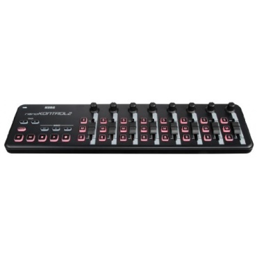 KORG nanoKONTROL2, USB-MIDI-Controller mit 8 Kanälen (8 Fader und 8 Drehregler), Schwarz Bild 1