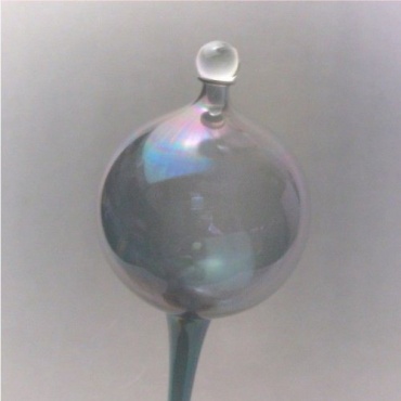 Pflanzensitter Durstkugel Bewässerungskugel grün irisierend mit Glas-Stopfen ca.8,5cm Bild 1