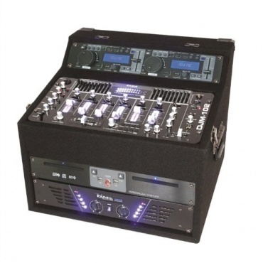 DJ1000MKII Prof. DJ-Station Universal DJ-Controller-Pult Rackcase-Set mit Profi-Mixer, 300W Verstärker und 2-Deck-Doppel-CD-Player von Ibiza Bild 1