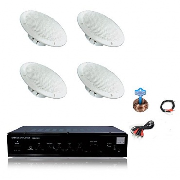 Wetterfeste Außen Musikanlage 4x Außenlautsprecher Verstärker AUX Gastro-3 von PA Komplettset von etc-shop Bild 1