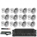  12 Horn-Lautsprecher-Kit mit 480 W Verstrker, 2 Wireless Mics&Cable PA Komplettset von ElectroSupplies Bild 1