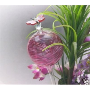 Pflanzensitter Durstkugel Bewässerungskugel rot mit Schmetterlingsverschluss ca.9cm Bild 1