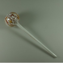 Blumendurstkugel aus Glas mit Granulat wei mundgeblasen handgeformt Lauschaer Glas Bild 1