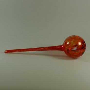 Blumendurstkugel aus Glas mit Granulat tomatenrot mundgeblasen handgeformt Lauschaer Glas Bild 1