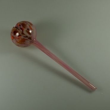 Blumendurstkugel aus Glas mit Granulat rosa mundgeblasen handgeformt Lauschaer Glas Bild 1