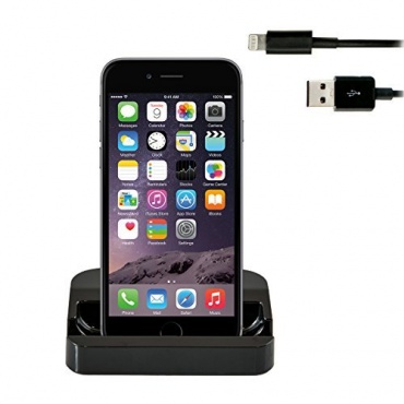 Original iProtect Premium Set mit Dockingstation Ladestation für Apple iPhone 6 und iPhone 6 Plus + USB Datenkabel in schwarz von iprotect Bild 1
