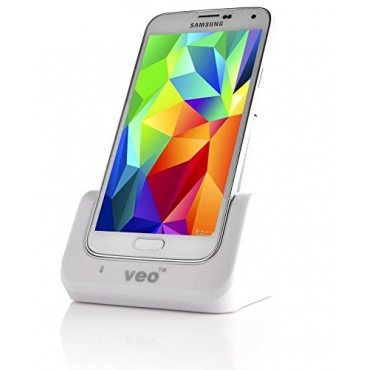 Dual Docking Station - Synchronisier- und Ladehalterung für Samsung Galaxy S5 mit seperater Akkuladestation - Weiß von Veo Bild 1