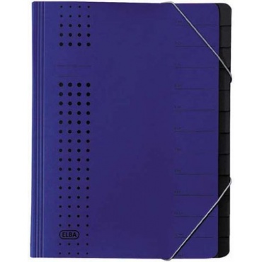 Elba Bürosysteme 42496BL Fächermappe Ordnungsmappe chic, Karton (RC), 450 g/qm, A4, 12 Fächer, blau Bild 1