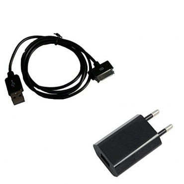 USB Datenkabel für iPhone 3 / 3GS / 4 / 4S / iPad 2 / iPod + USB-Netzteil 1000 mA von adaptare Bild 1