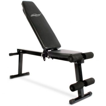 Hantelbank Trainingsbank verstellbar & massiv inkl. Beinstütze, klappbar, schwarz von Physionics Bild 1