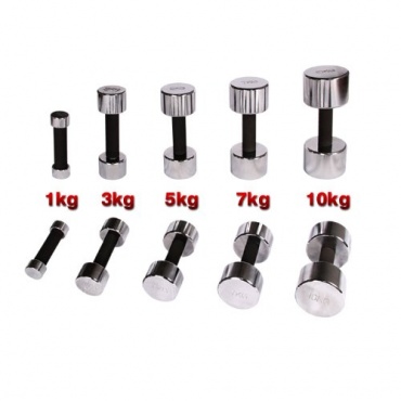 Chromhanteln 2er Set, Chrom Hantelset, Chrom-Hantel Paar 1 Kg, 3 Kg, 5 Kg, 7 Kg, 10 Kg von POWRX Bild 1