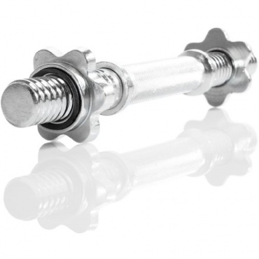 Kurzhantelstange, 35 x Ø 3 cm STANDARDNORM, Gewicht 2,25kg, verchromt & gerendelt mit Sternverschluss, Kurzhantel von Movit Bild 1