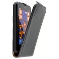 mumbi PREMIUM ECHT Leder Flip Case Nokia Lumia schwarz Bild 1
