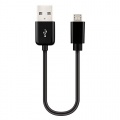deleyCON 0,15m micro USB zu USB Kabel schwarz Bild 1